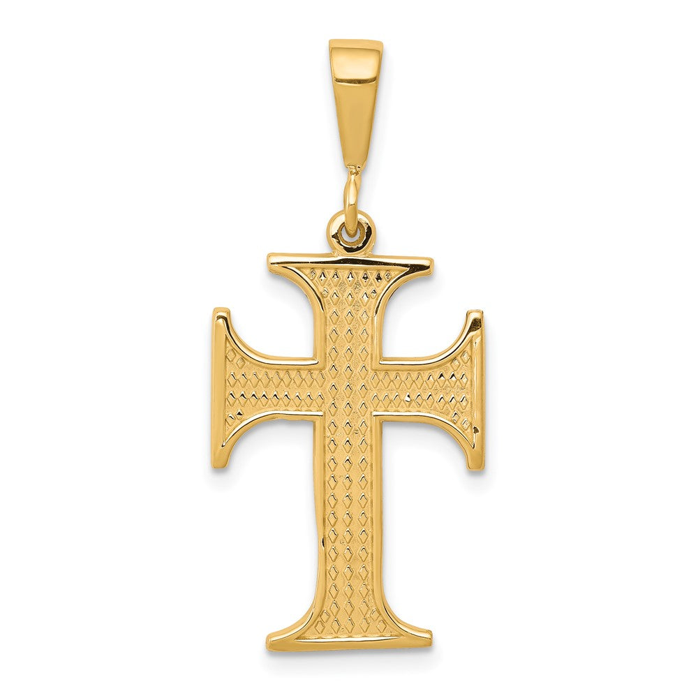 10k Textured Cross Pendant