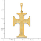 10k Large Textured Cross Pendant