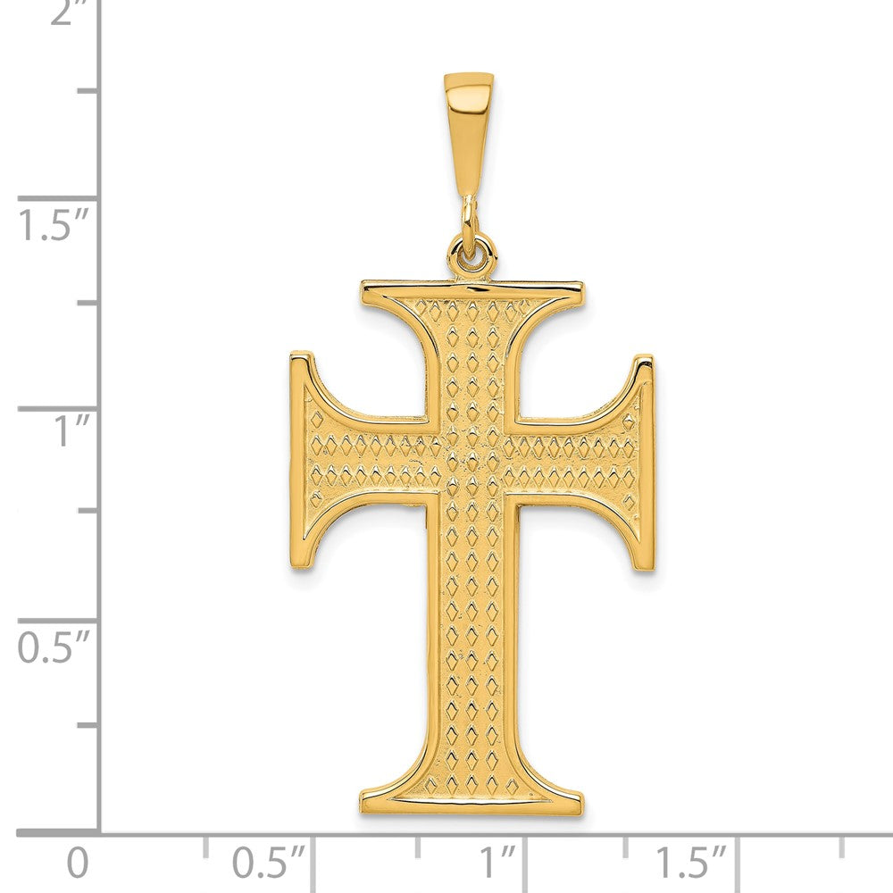 10k Large Textured Cross Pendant
