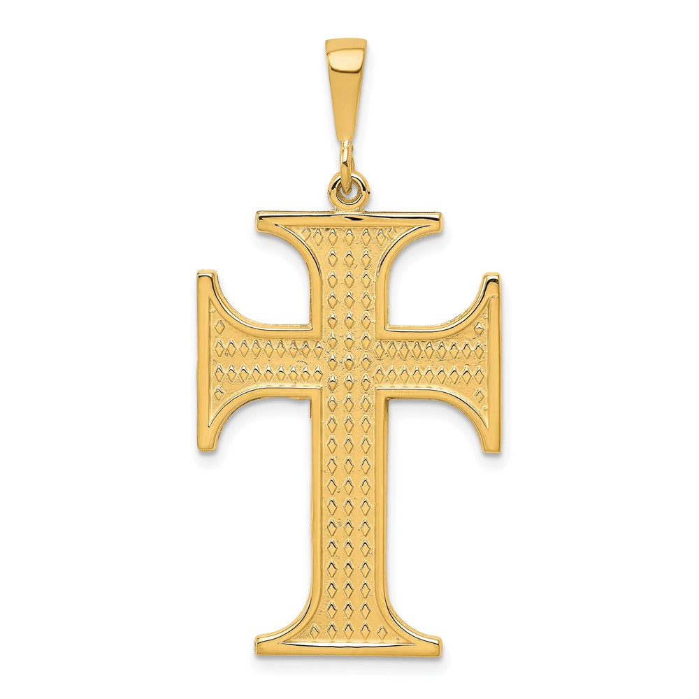 10k Large Textured Cross Pendant