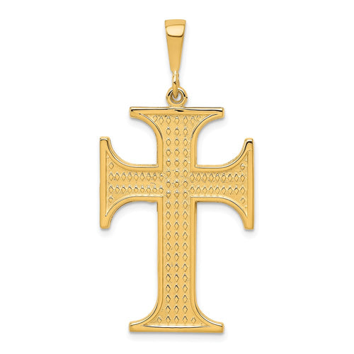 10k Large Textured Cross Pendant