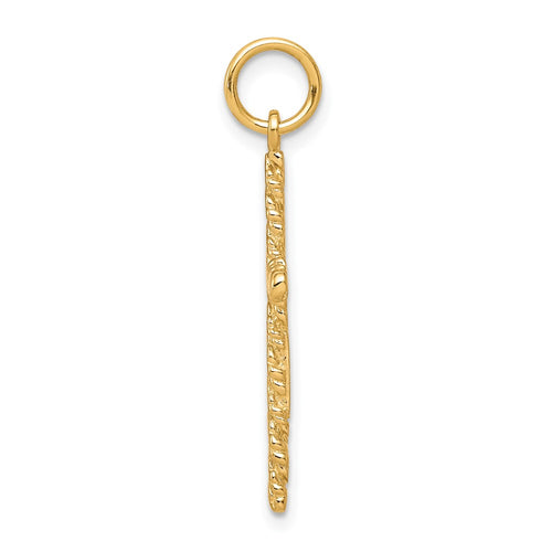 10K Nugget Cross Charm