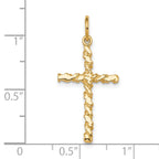 10K Nugget Cross Charm