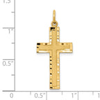 10k Satin and Diamond-cut Cross Charm