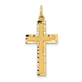 10k Satin and Diamond-cut Cross Charm