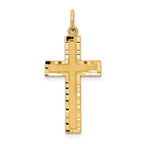 10k Satin and Diamond-cut Cross Charm