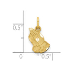 10K Satin Diamond-cut Praying Hands Charm