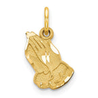10K Satin Diamond-cut Praying Hands Charm