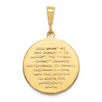 10k Praying Hands Reversible with Serenity Prayer Round Pendant