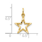 10K Diamond-Cut Flat Back Star Charm