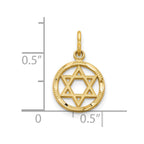 10K Star Of David in Circle Charm