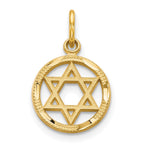 10K Star Of David in Circle Charm