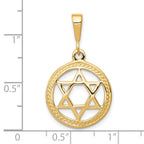 10K Star Of David in Circle Charm