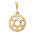 10K Star Of David in Circle Charm