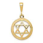 10K Star Of David in Circle Charm