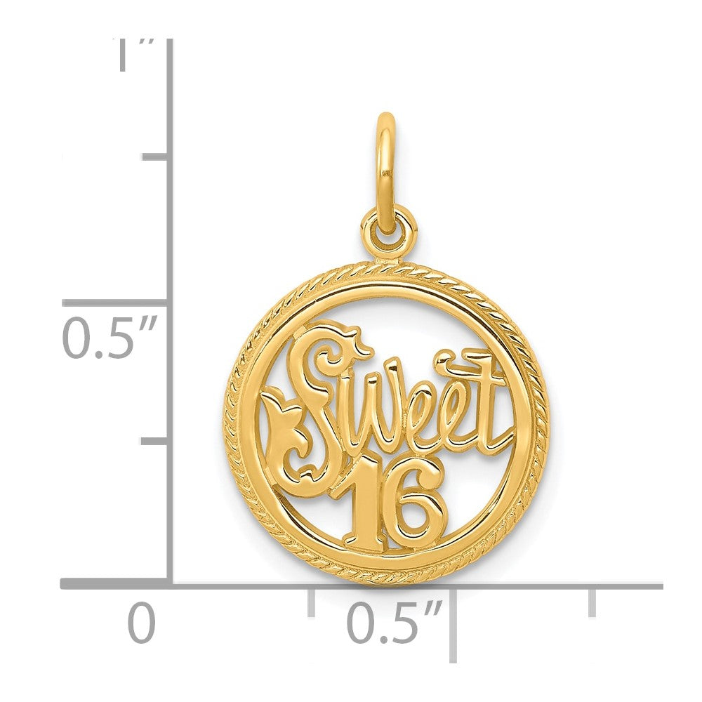 10k SWEET 16 in Circle Charm