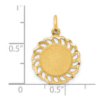 10k Circle with Scalloped Filigree Edges Charm