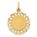 10k Circle with Scalloped Filigree Edges Charm
