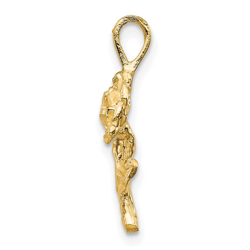 10k Diamond-cut Rose Charm