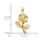10k Diamond-cut Rose Charm