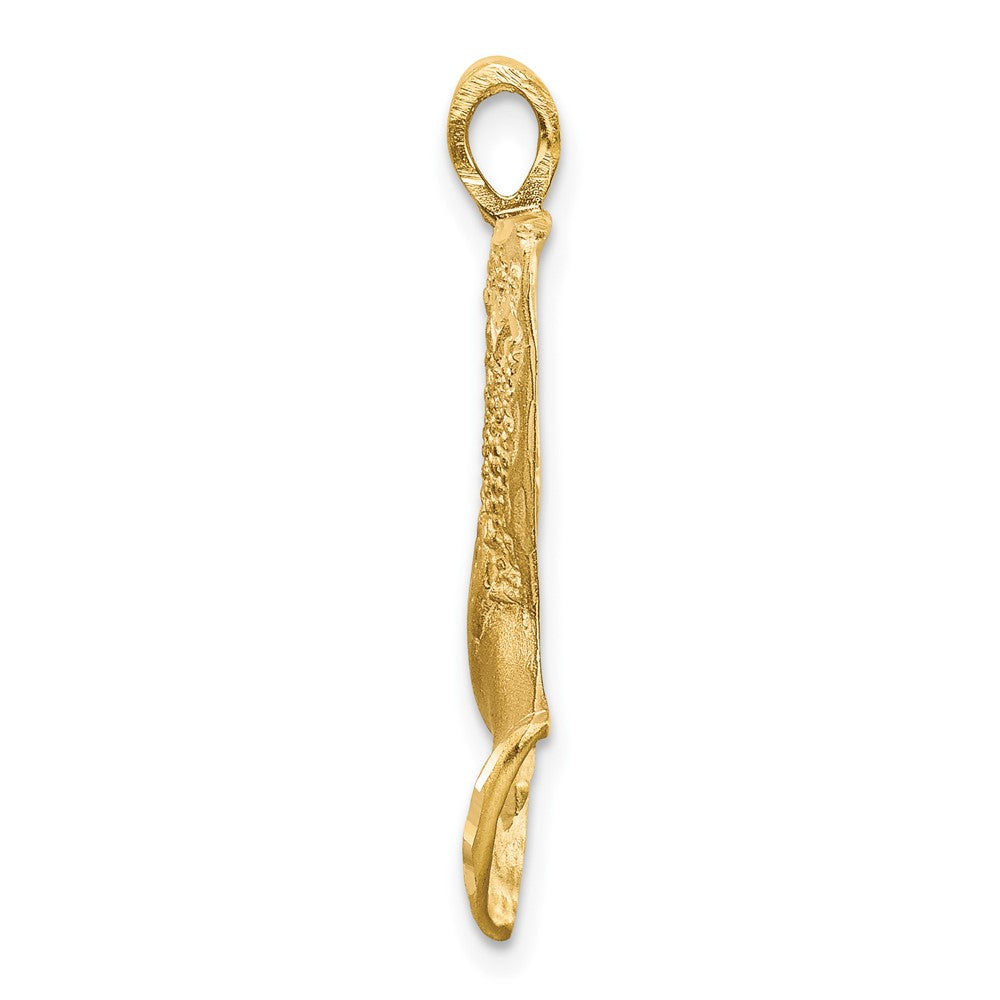 10K Satin Diamond-cut Nefertiti Pendant