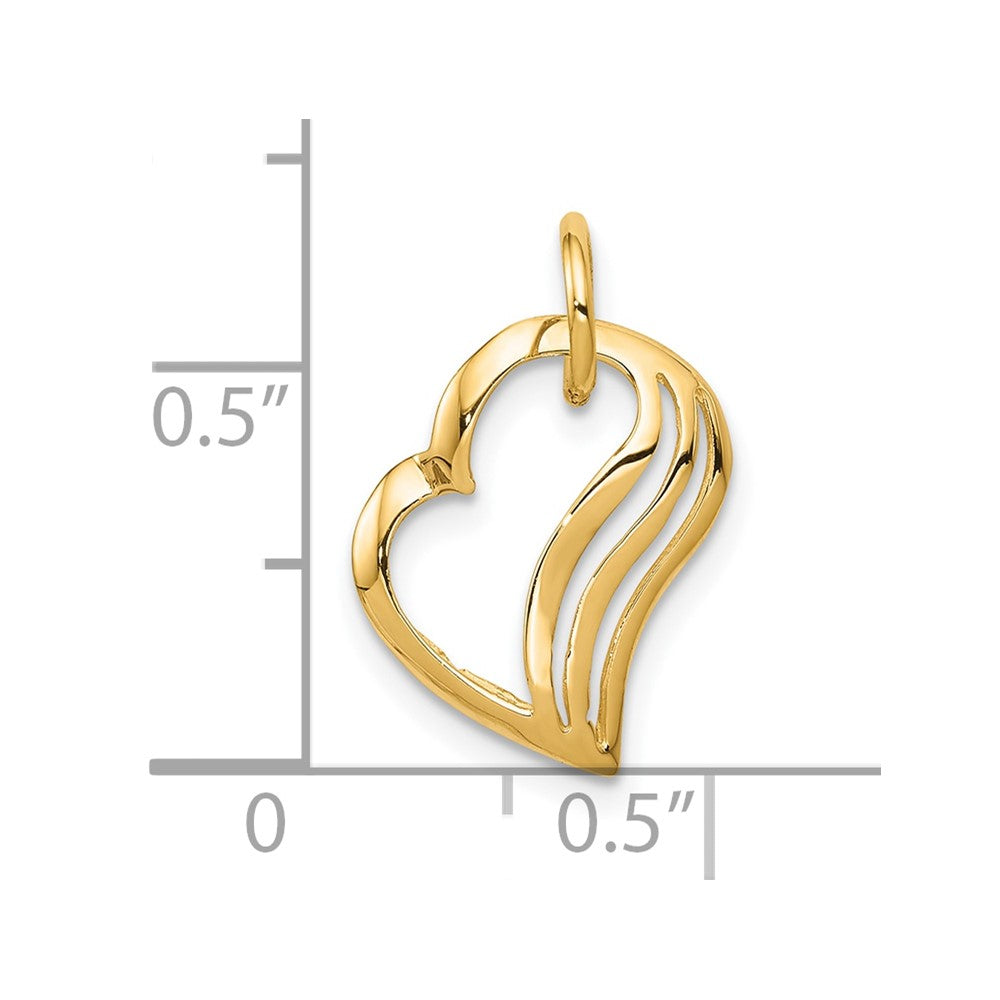10k Abstract Heart Charm
