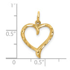 10k Cut-out Heart Charm