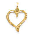 10k Cut-out Heart Charm