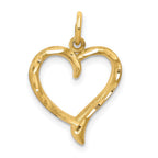 10k Cut-out Heart Charm