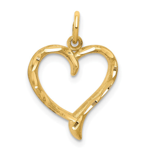 10k Cut-out Heart Charm