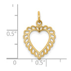 10k Scalloped Edge Heart Charm