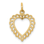 10k Scalloped Edge Heart Charm
