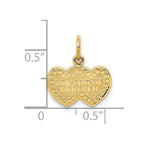 10K YOU AND ME FOREVER Double Heart Charm