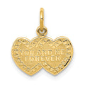 10K YOU AND ME FOREVER Double Heart Charm