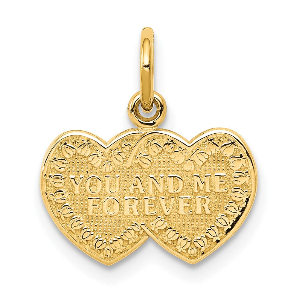 10K YOU AND ME FOREVER Double Heart Charm