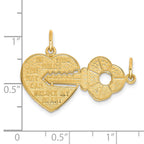 10K HE WHO HOLDS THE KEY. Heart and Key 2-Piece Break-apart Charm