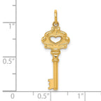 10k Solid Heart Key Charm
