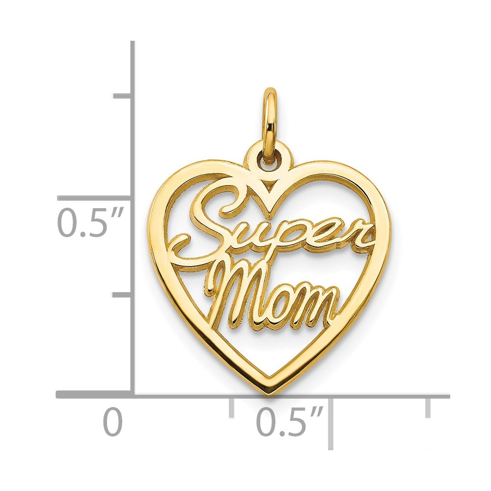 10K SUPER MOM in Heart Charm