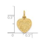 10K I LOVE YOU Heart Charm