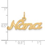 10K Satin Diamond-cut NANA Charm