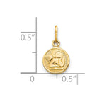 10k Small Round Angel Charm