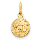 10k Small Round Angel Charm
