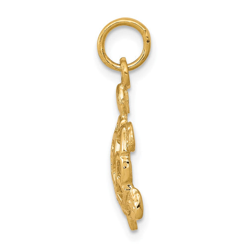 10k Cut-out Turtle Charm