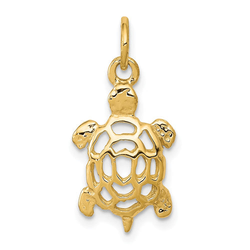 10k Cut-out Turtle Charm