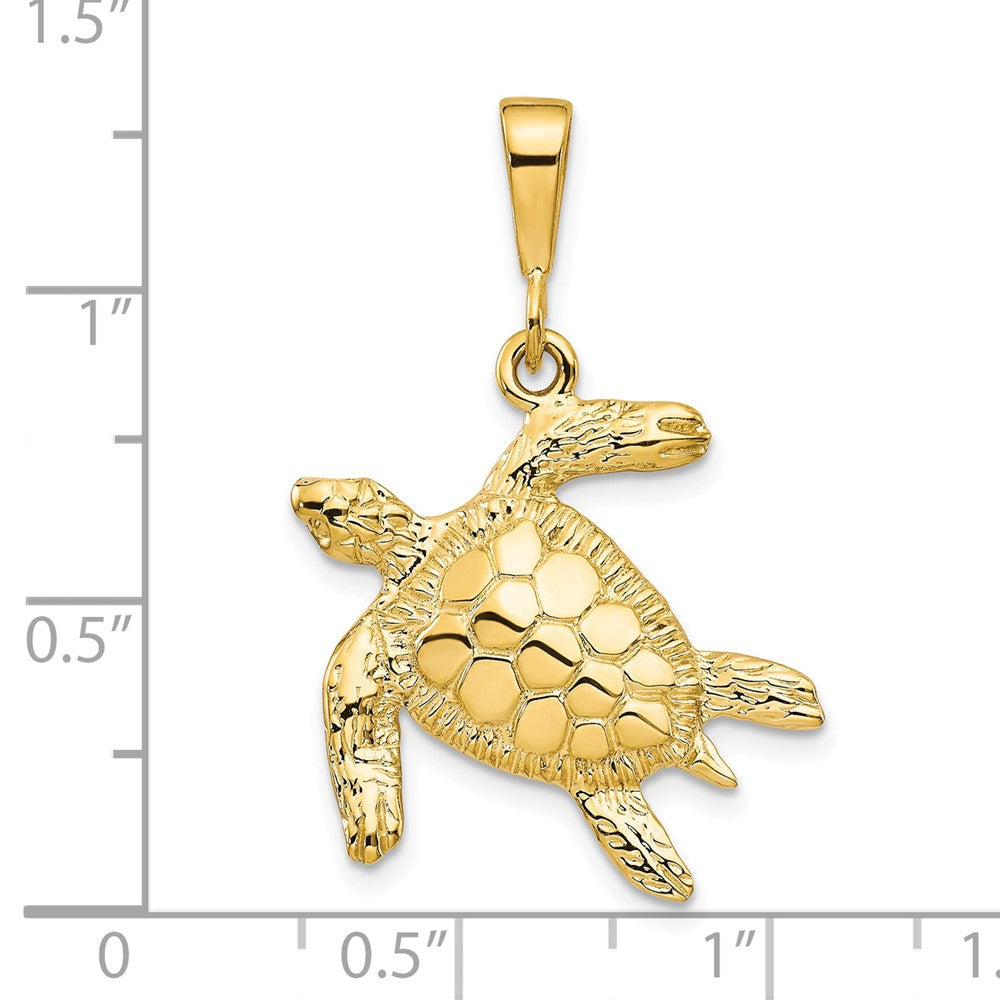 10k Swimming Sea Turtle Pendant