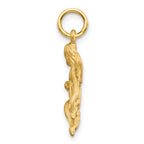 10k Satin Diamond-cut Angel Playing Lute Charm