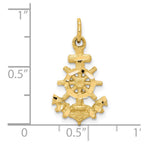 10k Diamond-cut Anchor and Ships Wheel Charm
