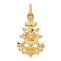 10k Diamond-cut Anchor and Ships Wheel Charm