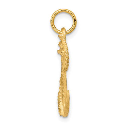 10k Diamond-cut Anchor Charm