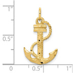 10k Diamond-cut Anchor Charm